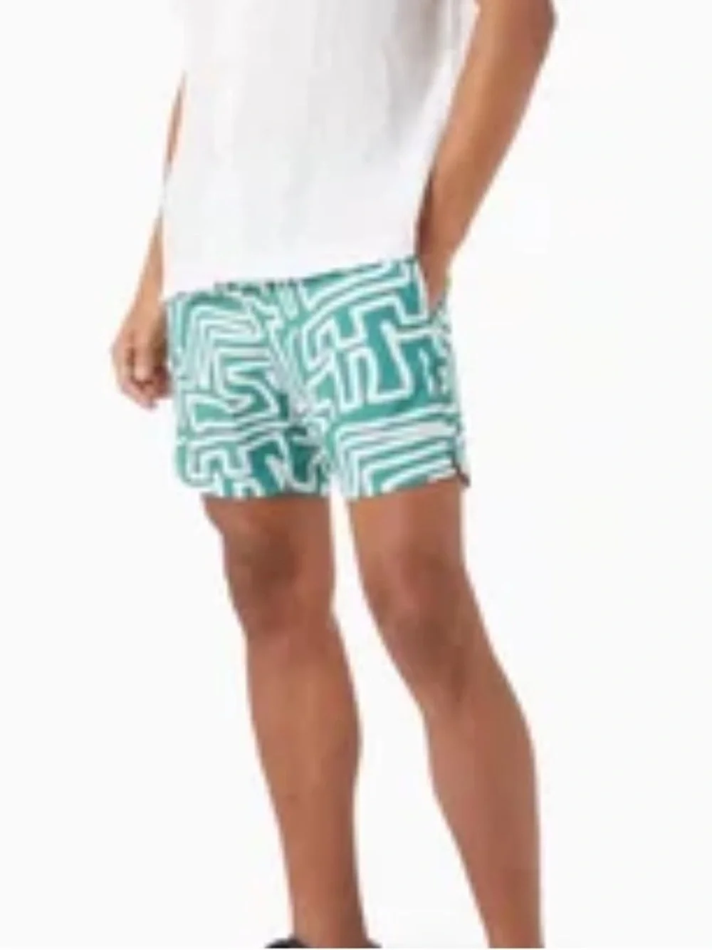 BLUEMINT Arthus Maze Print Swim Shorts - Aqua/White Mens large